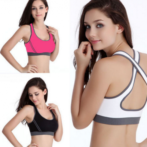 Sexy Sports Bra Paddesd Half-length Underwear  Vest Camisole - Woman Fitness Clothes Running Yoga Racerback